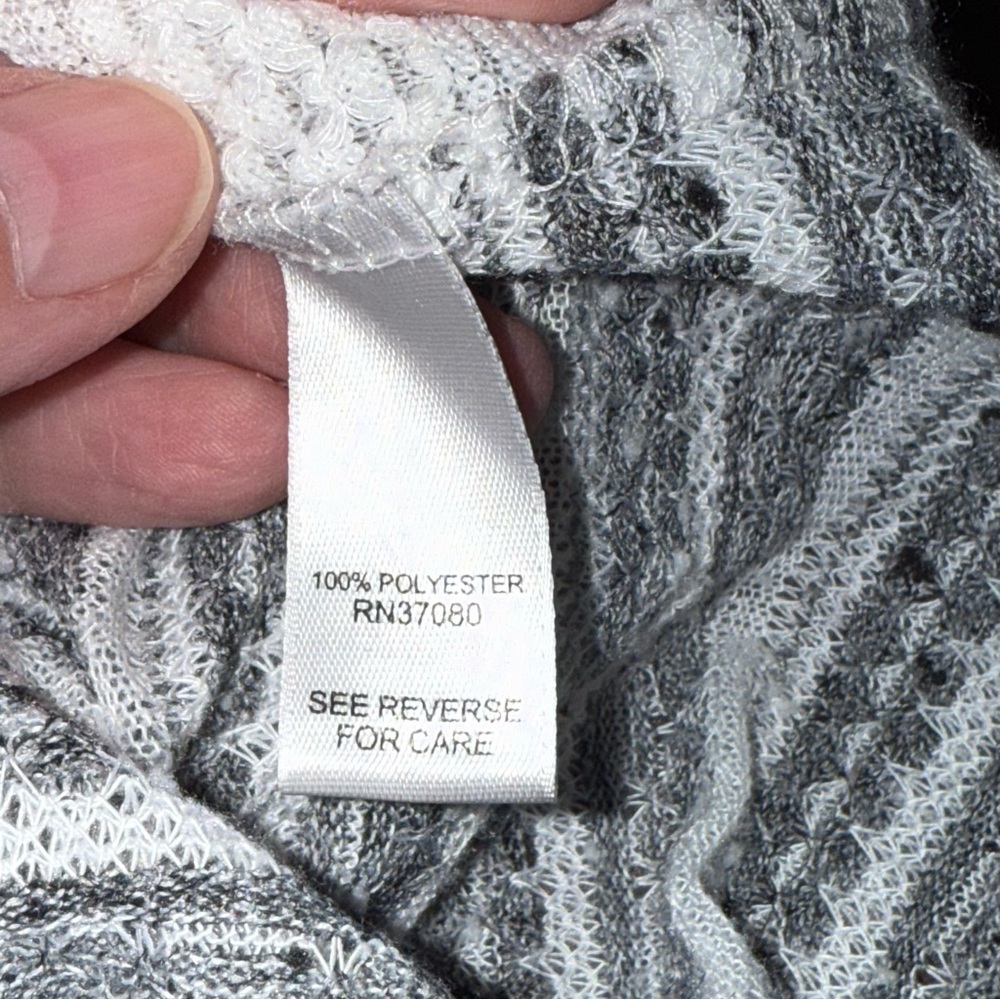 Cato Paris Eiffel Tower Knit Top Gray White Dolman Short Sleeve Blouse - Picture 7 of 9